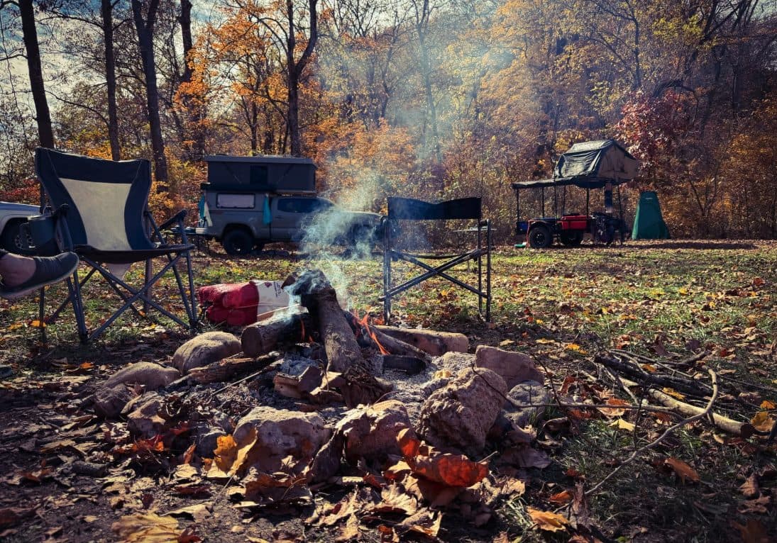 Fire and chairs